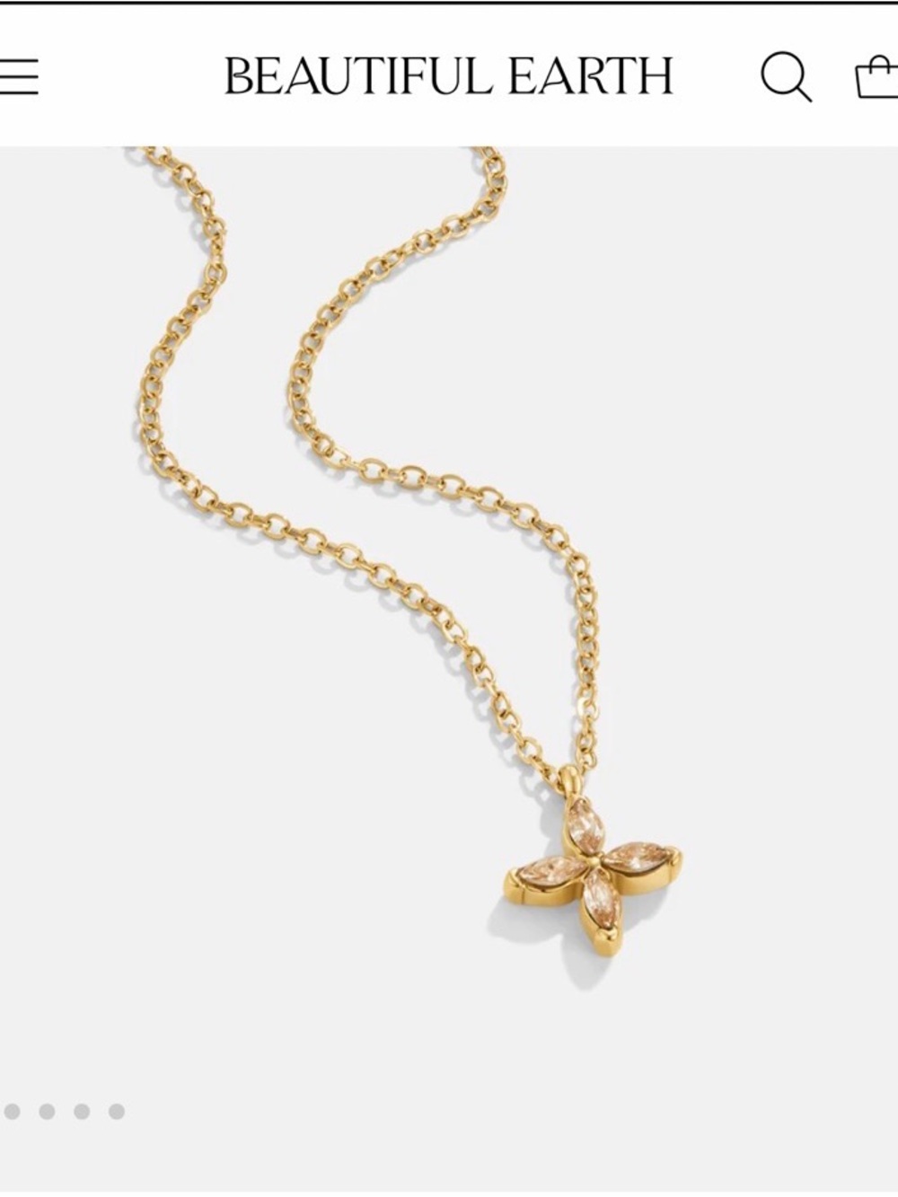 Gold Four-Petal Necklace
